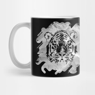 Black and white Tiger portrait  on paper canvas Mug